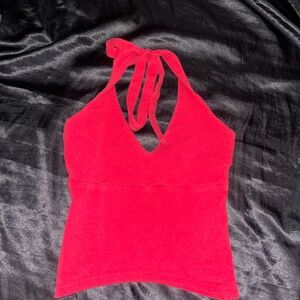 red halter hollister tank